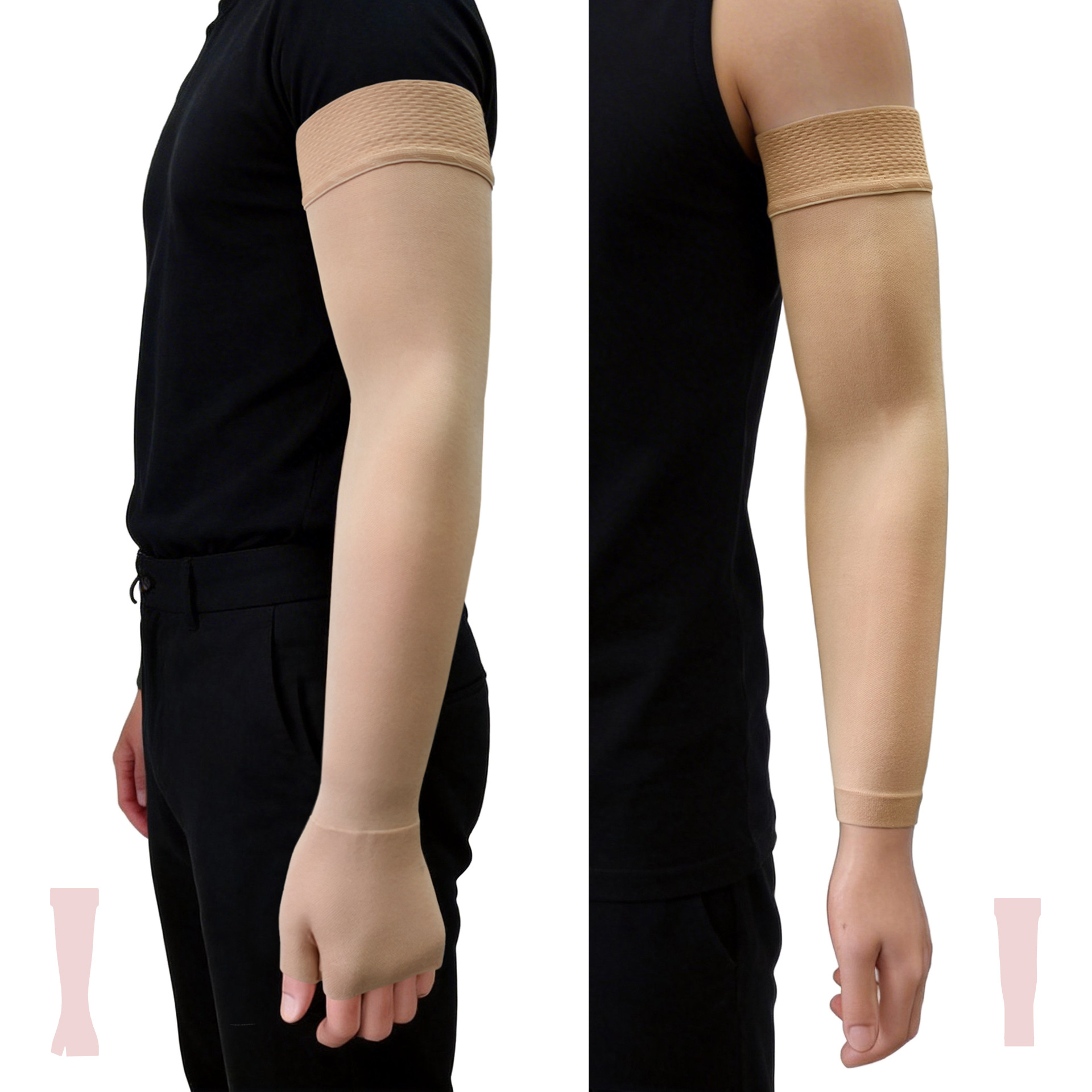 Medical fixation band, lymphatic elastic sleeve, tubular bandage, arm edema pressure support, upper limb wrist and elbow support, circulation aid