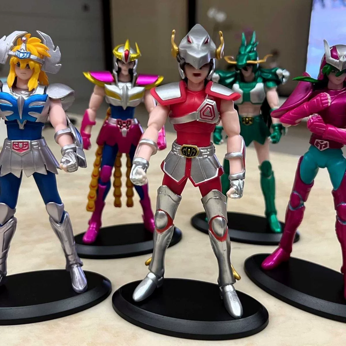 Набор из 5 фигур Saint Seiya 19 см: Пегас, Фея, Скорпион, Лев, Овен, куклы в коробке, модель