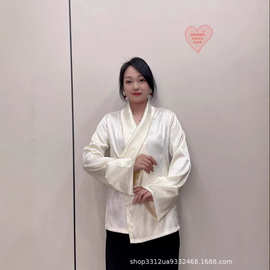 爆款衬衣女时尚色系民族风服饰高级织锦气质中式改良上装百搭上衣