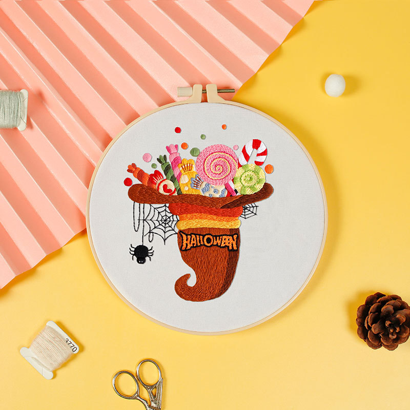 Paquete de material de bordado hecho a mano bricolaje 20,23 millones Santo Festival original nuevo calabaza gato murciélago transfronterizo Inglés