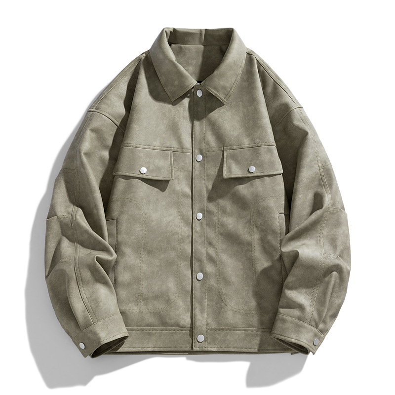 Europa y América pu chaqueta de cuero chaqueta de moda de primavera hombre pareja chaqueta de estilo americano chaqueta de hombre chaqueta suelta hombre