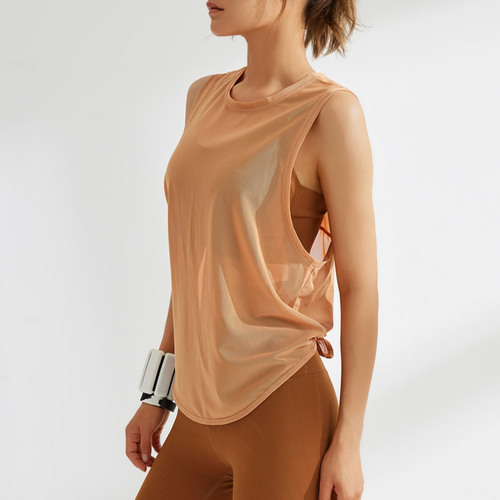 Cross-border new mesh breathable sports blouse for women running fitness quick-drying T-shirt sleeveless vest yoga top
