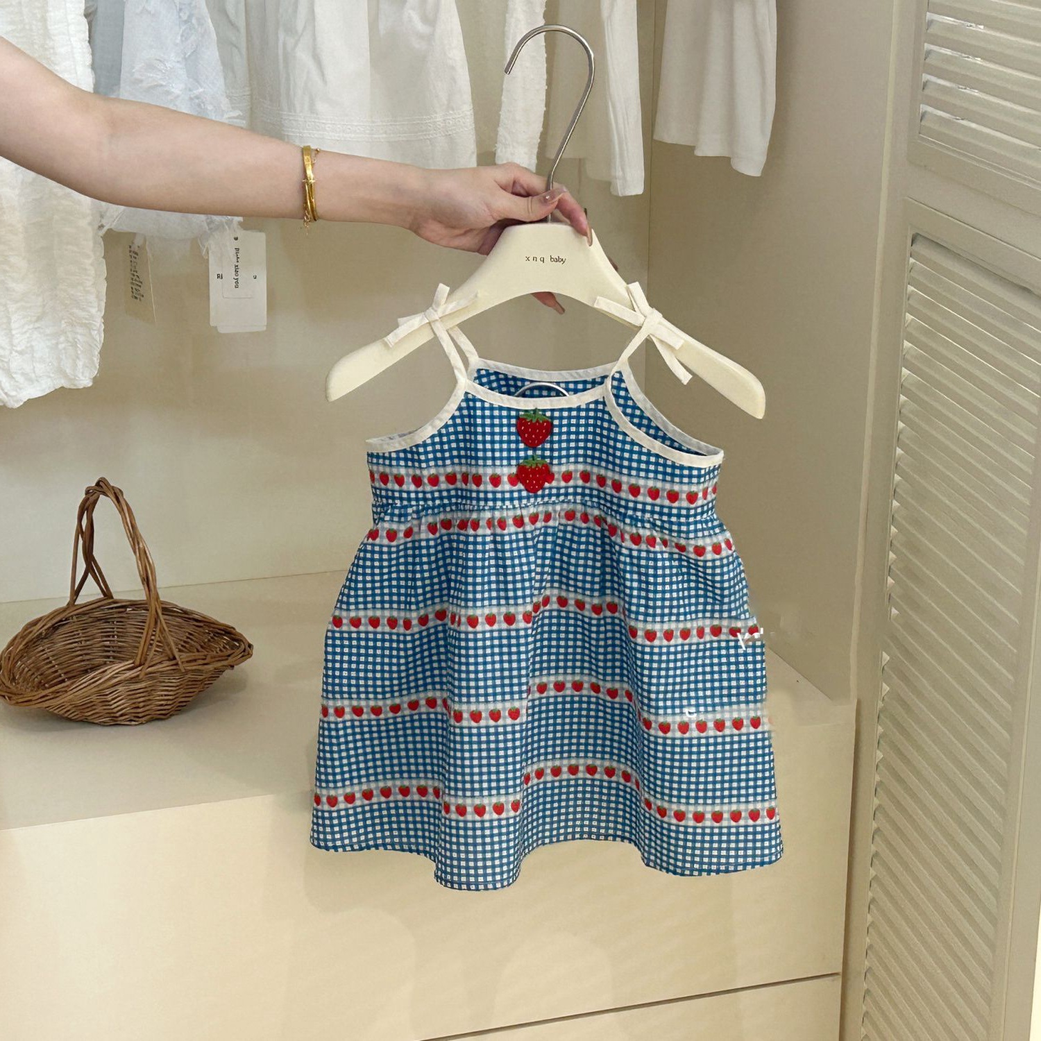 Girls' Summer Dress dress Baby Stylish Children's Personalized Trendy Brand Korean Style Strawberry Son Beach Princess Slip Skirt