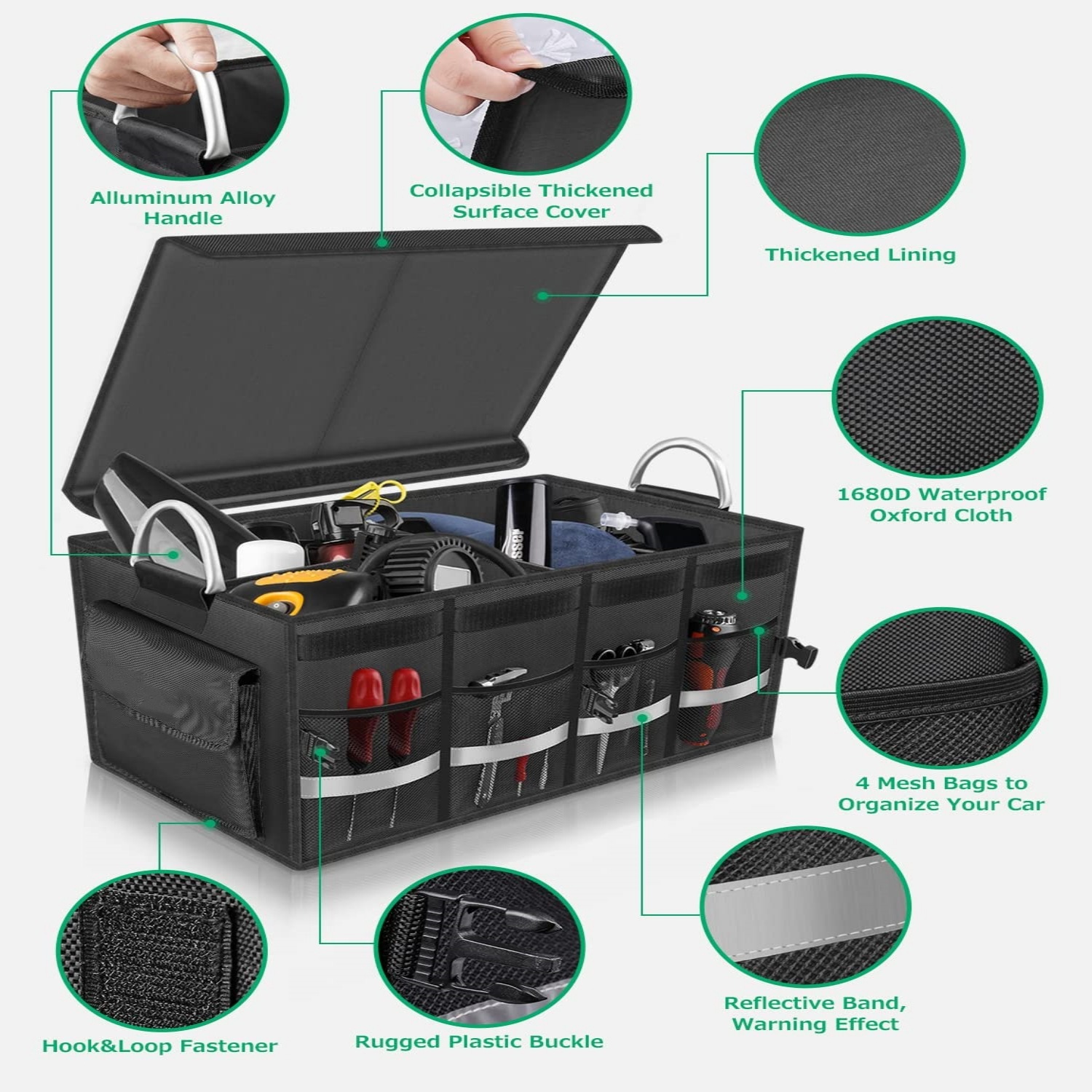 Car Glove Box Oxford Cloth Car Storage Folding Storage Box Trunk Storage Box