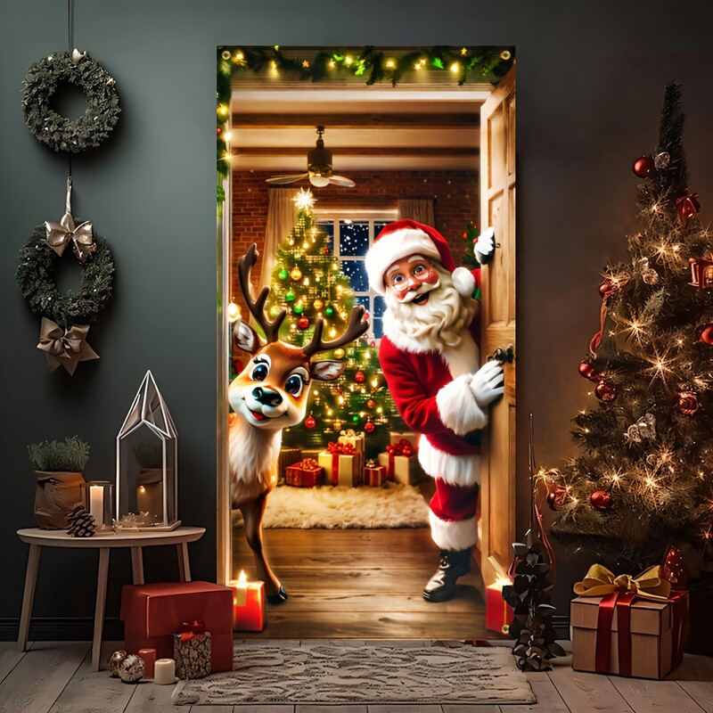 Amazon ベストセラー クリスマス ドア カバー クリスマス 2D ドア バナー パーティー パーティー デコレーション バナー|undefined