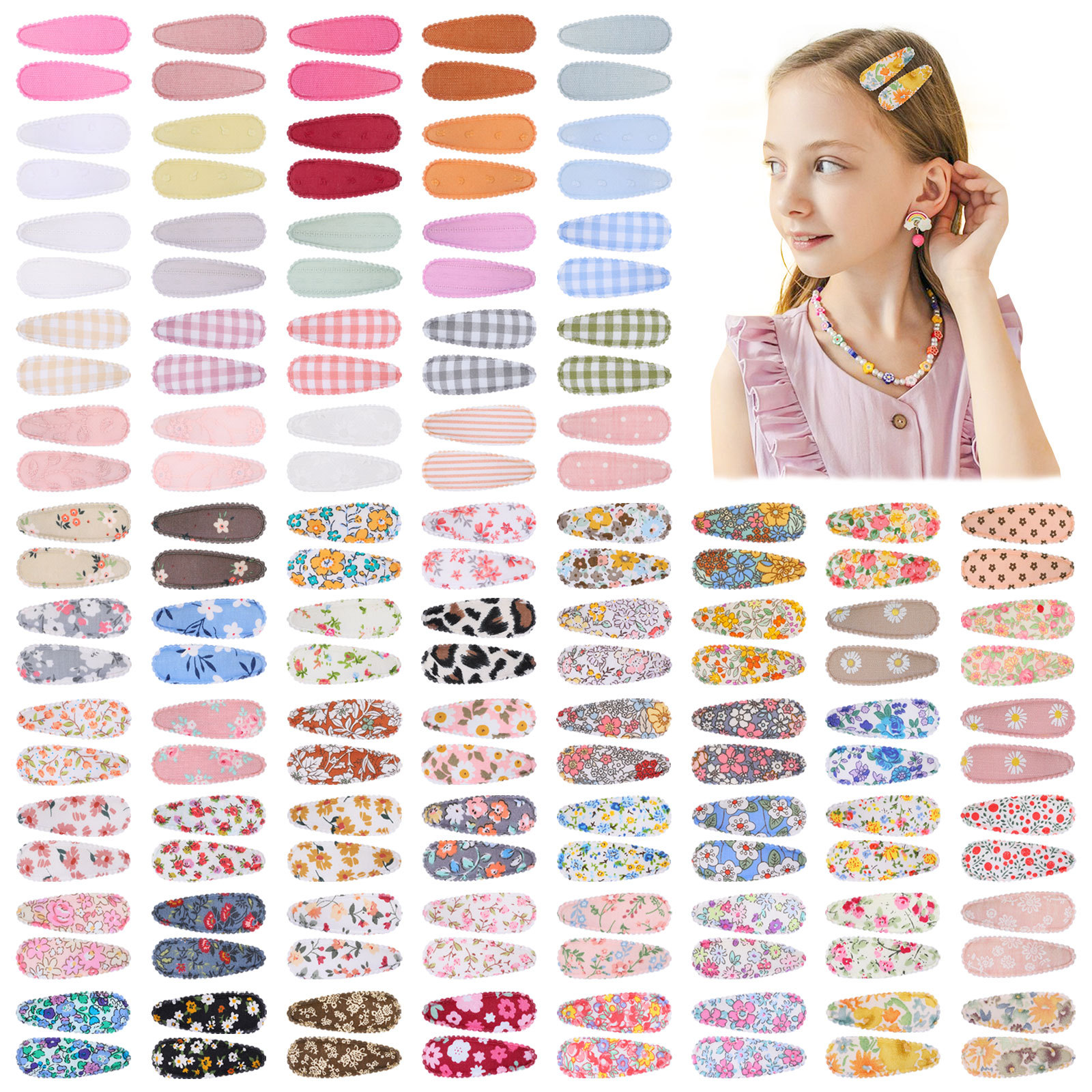 Cross-border Children's Printed bb Clip Girl's Drop Clip Side Fringe Clip Hairpin Broken Hair Hairpin Headdress Side Clip 3582