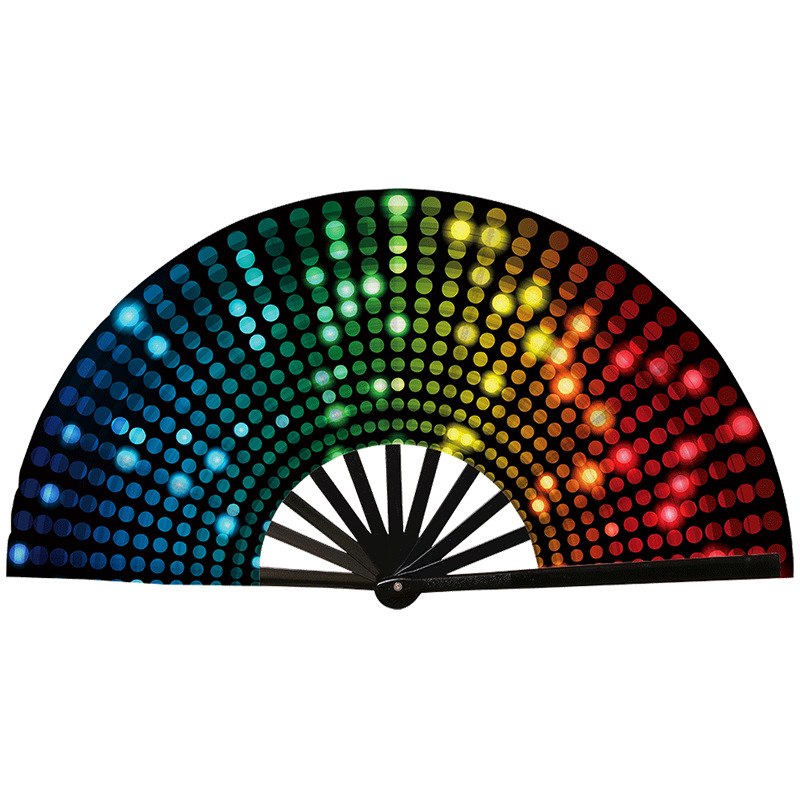 Abanico Plegable de Kung Fu de Plástico, Colorido, para Conciertos y Fiestas