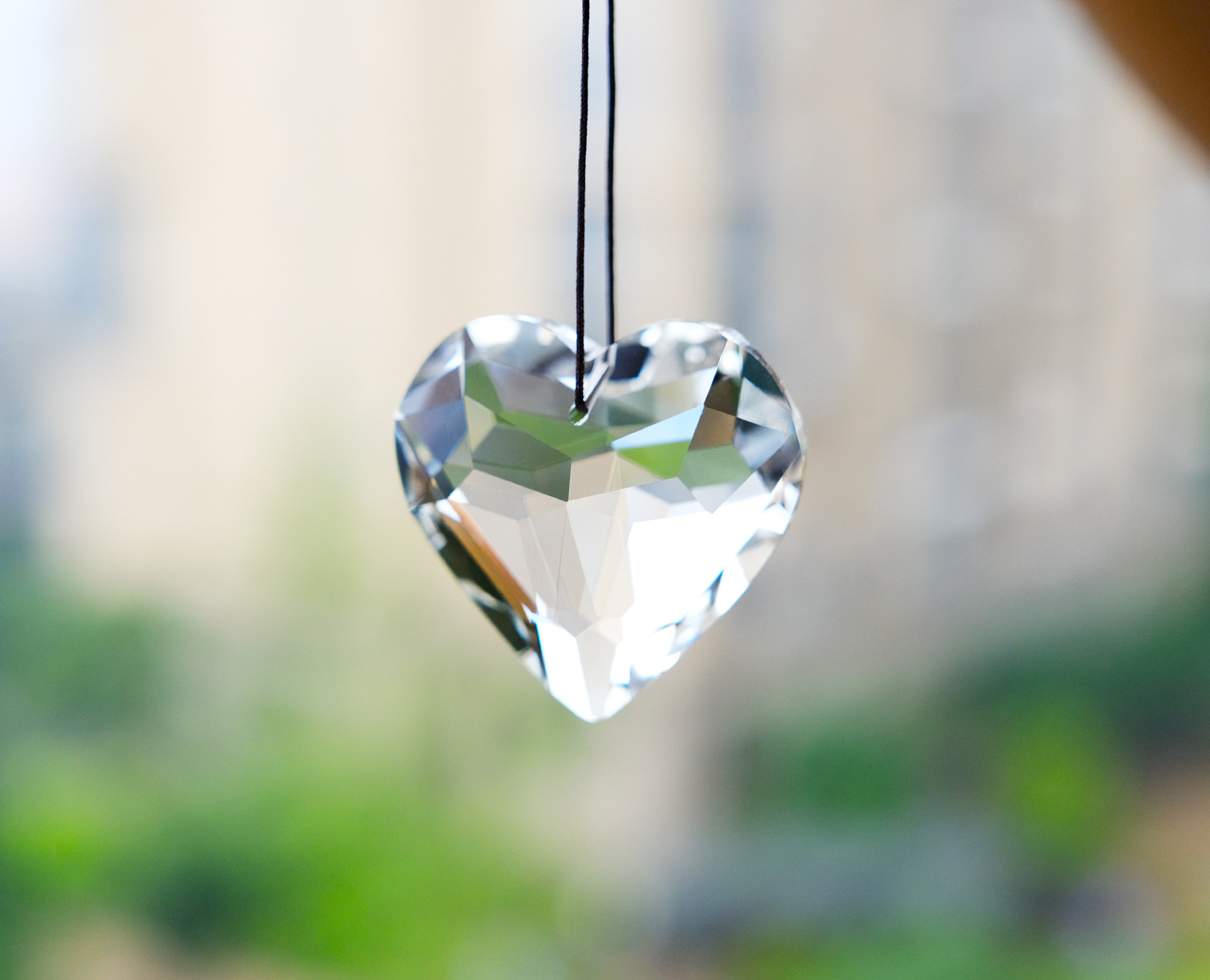 Artificial Crystal, rope Material Heart Shape Pattern Simple Style Classic Style Heart Shape Colorful Artificial Crystal Rope Pendant Suncatcher