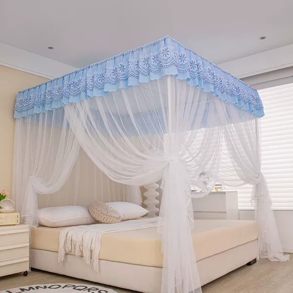 Sky blue (dust-proof top + stand + mosquito net)