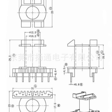 ER28 变压器骨架电木骨架东莞骨架工厂ETD28 骨架立式单槽6-6Pin
