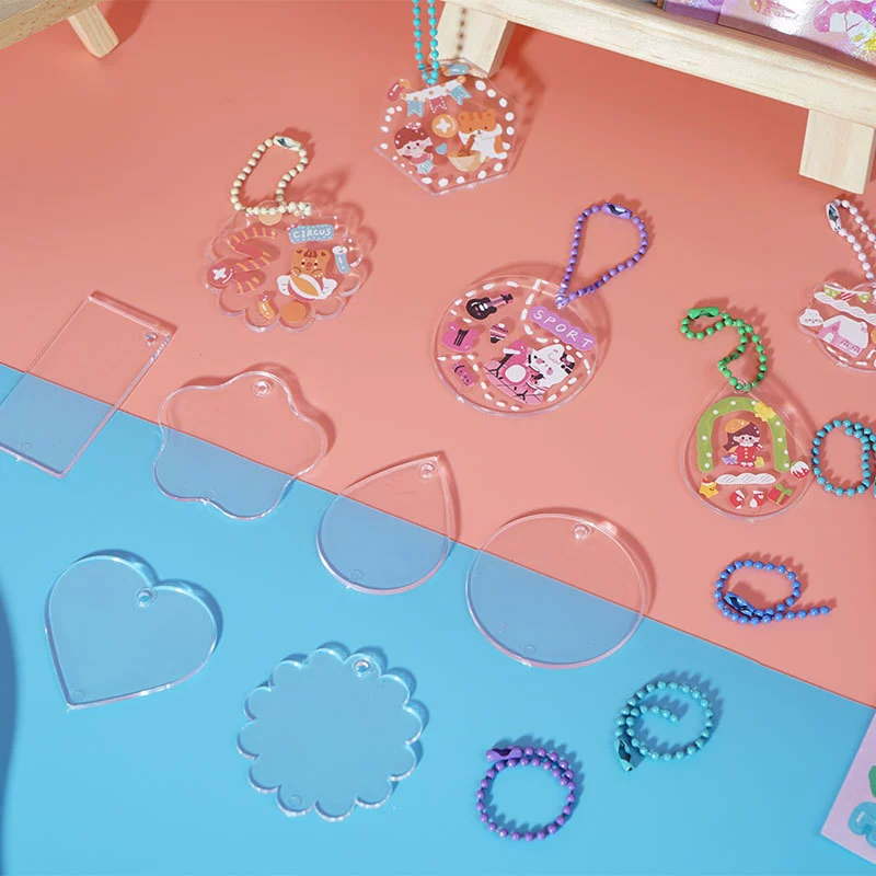 Прозрачный пластиковый Coo Chuck Детская головоломка ручной работы DIY Блестящий Coo Chuck Креативная канцелярская наклейка для девочек Маленькая круглая