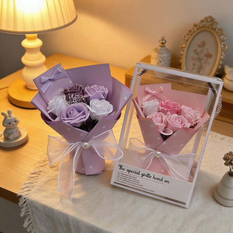 2026 New Cross-Border Valentine's Day Gift Finished Product Ins-Style Soap Rose Bouquet Gift Box for Girlfriend's Birthday Gift 2026 New Cross-Border Valentine's Day Gift Finished Product Ins-Style Soap Rose Bouquet Gift Box for Girlfriend's Birthday Gift