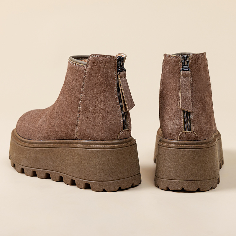 Botas de neve plataforma mulher em camurça antiderrapante_voghion.com