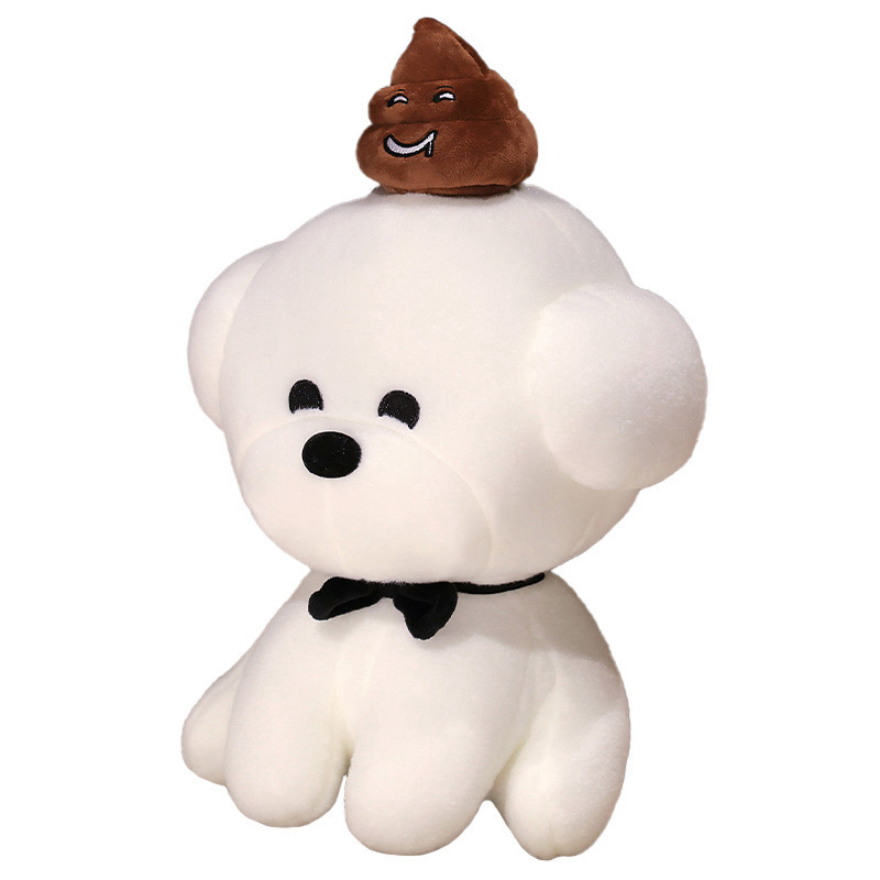 Pequeño oso, perro blanco, muñeca, juguete de peluche blanco, pequeño perro, perro extraño, muñeca, almohada, parodia.