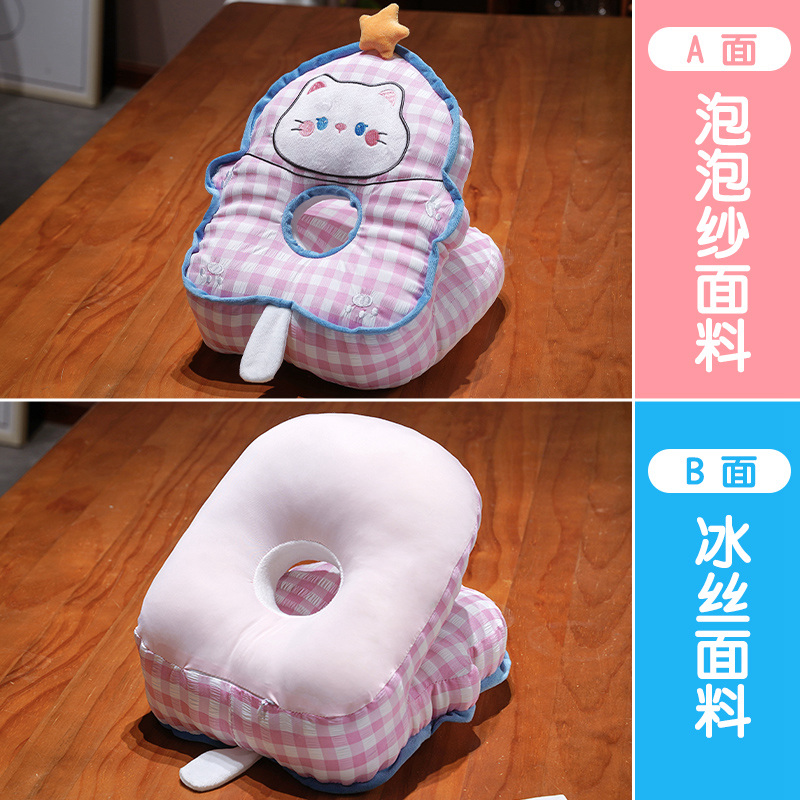 Almohada para Siesta de Gato Animado de Seda de Hielo para Oficina y Escuela
