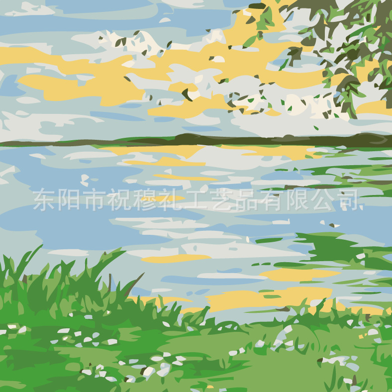 DIY digital pintura al óleo tulipán hecho a mano paisaje color pintura estudiante niños educativos color pintura relleno pintura al por mayor