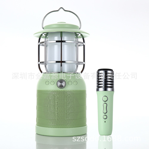 Outdoor Bluetooth Speaker, Wireless RGB Cool Portable Karaoke Microphone & Compact Home Karaoke System