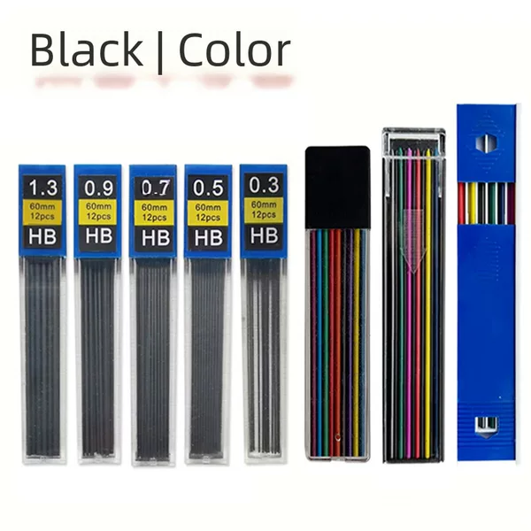 0.5/0.7/0.9/1.3/2.0mm Automatic Lead Resin Mechanical Pencil Refill for Writing and Painting