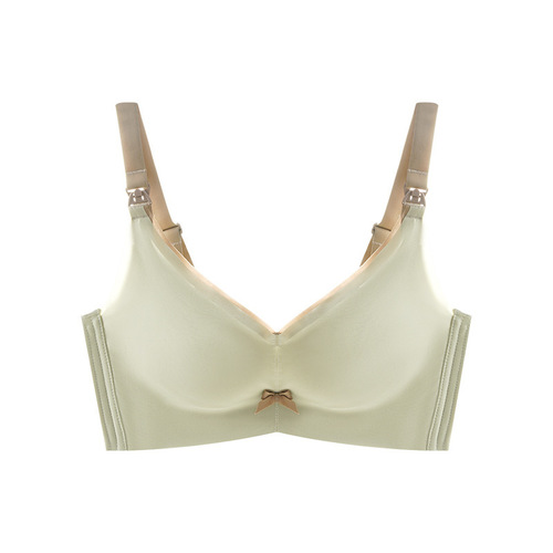 New seamless nursing bra summer front opening no steel cup fixed cup comfortable breathable hole feeding pregnant women bra 