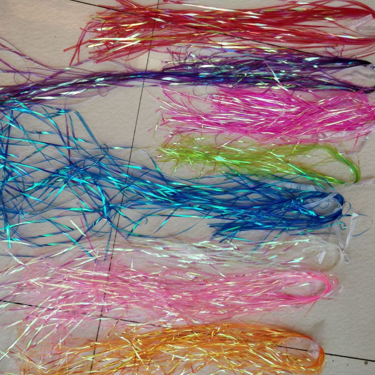 扁平直形藏蓝金属丝皮深古铜铝箔皮缠绕棉线紫色彩虹线条带