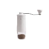 [External adjustment] Hand-cranked coffee grinder: white