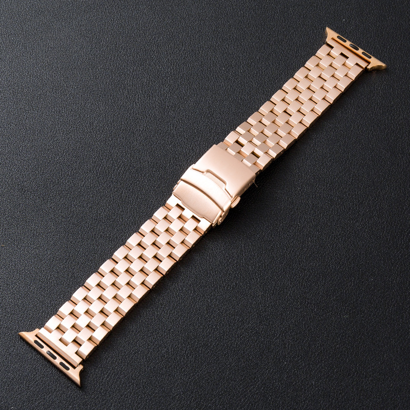 Oro Rosa-nuevo cinturón de acero de cinco cuentas