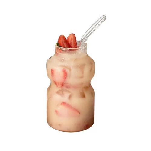 Manufacturer wholesale creative Insta yogurt glass cups borosilicate milk tea drink cups coffee cups cold drink cups