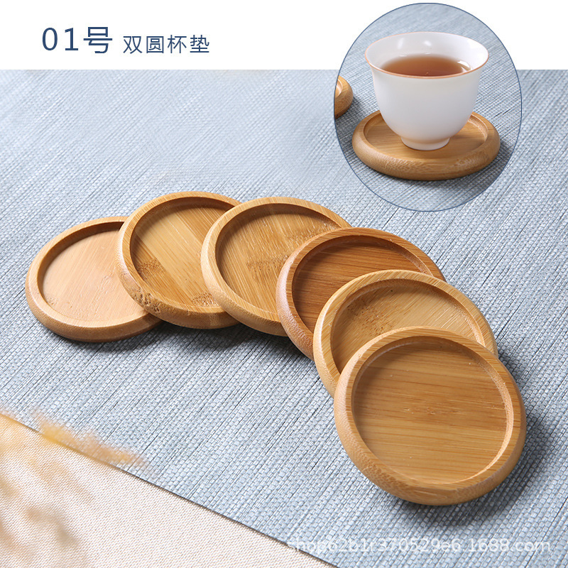 Guochao nuevo bambú taza almohadilla de taza cuadrada redonda porta taza kung fu ceremonia del té accesorios de arte de bambú herramientas de ceremonia del té