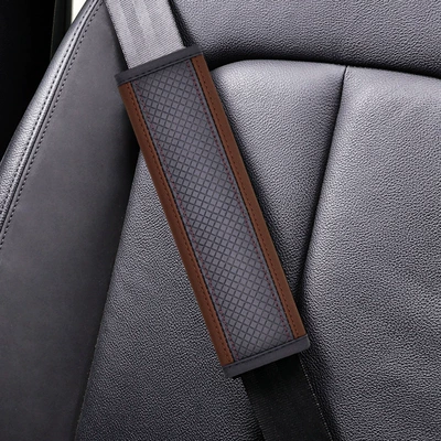Seat belt shoulder pad: Belt Shoulder Cover Protective Cover - ddjy-diamond-quilted-shoulder-pad-single-blackcoffee-24cm