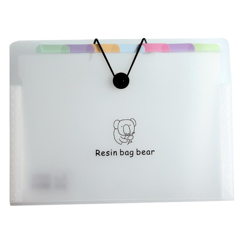 Customized office rainbow organ bag pp transparent a4 folder student examination paper file storage organ bag wholesale