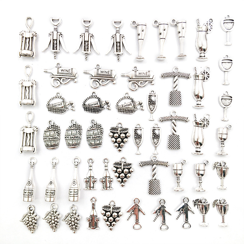 1g Weight Pendant Jewelry Making Type DIY Jewelry Accessories Classification 1 Piece Quantity Alloy Material Grape, Wine Glass Pattern Plating Design Simple Style Style 1 Piece Alloy Grape Wine Glass Pendant 无