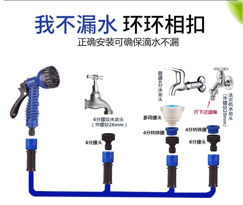 Manufacturer Supplies Multi-Purpose Car Wash Water Gun, Garden Hose, Magical Telescopic Magic Hose, Wholesale High-Pressure Hose