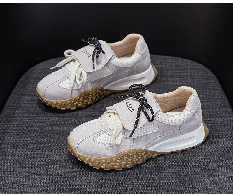 Giày sneaker nữ da heo đế dày phong cách Đức Huajiang mùa thu 2026 — M2632 màu trắng nhạt, M2632 màu vàng, M2632 màu nâu chi tiết 21