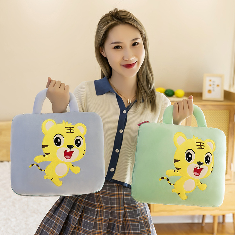귀여운 만화 베개 사무실 점심 시간 접이식 에어컨 이불 베개 이불 이중 사용 2 대 1 자동차 쿠션