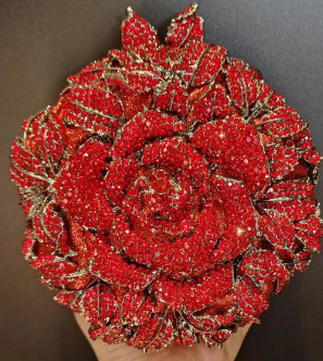 Clutch camellia transfronteriza bolsa de diamantes bolsa de cena flor hueca bolsa de diamantes vestido de fiesta bolsa de mano de mujer