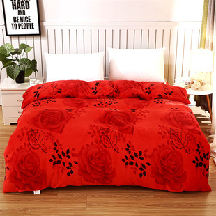 Kechang Manufacturers Supply a Large Amount of Single-Sided Flannel Quilt Covers in Stock, Printed Milk Velvet Coral Velvet Quilt Covers Wholesale