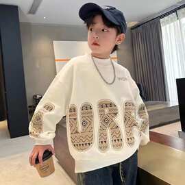 男童卫衣春秋装2026新款男孩潮牌打底衫儿童休闲上衣中大童衣服酷
