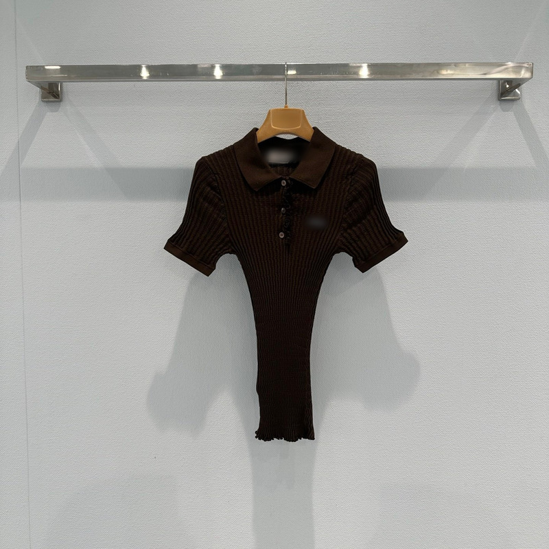 Nanyou High-End Version Mi Brand 2026 New Brown Knitted Polo Short-Sleeve Shirt Nanyou High-End Version Mi Brand 2026 New Brown Knitted Polo Short-Sleeve Shirt