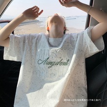 2025夏季新款短袖t恤男孩初中高中学生宽松上衣服青少年夏装批发