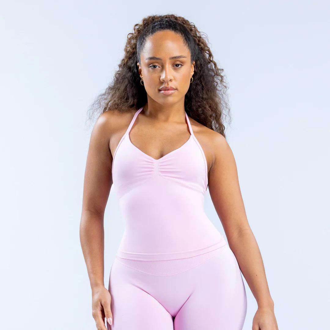 DFYNE Women's Halter Neck Sports Bra Padded Shockproof Yoga Top Backless Strap High Elastic Support Summer Fitness Vest_desvips.com