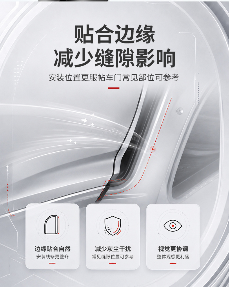 Car door seam B-pillar soundproof sealing strip C-pillar dashboard dustproof and anti-collision rubber strip noise reduction