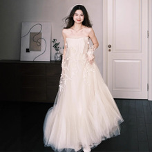 抹胸森系轻婚纱2025新款绝美超仙新娘旅拍订婚成人礼聚会晚礼服女