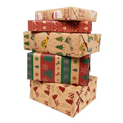 クロスボーダークラシックホットスタイル大型ロールクリスマスギフト包装紙クラフト紙サンタクロースヘラジカ在庫あり