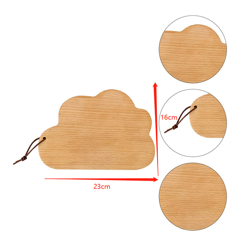 Tabla de cortar de madera tabla de corte de forma especial creativa nube suplemento de alimentos para bebés Placa de merienda Placa de desayuno