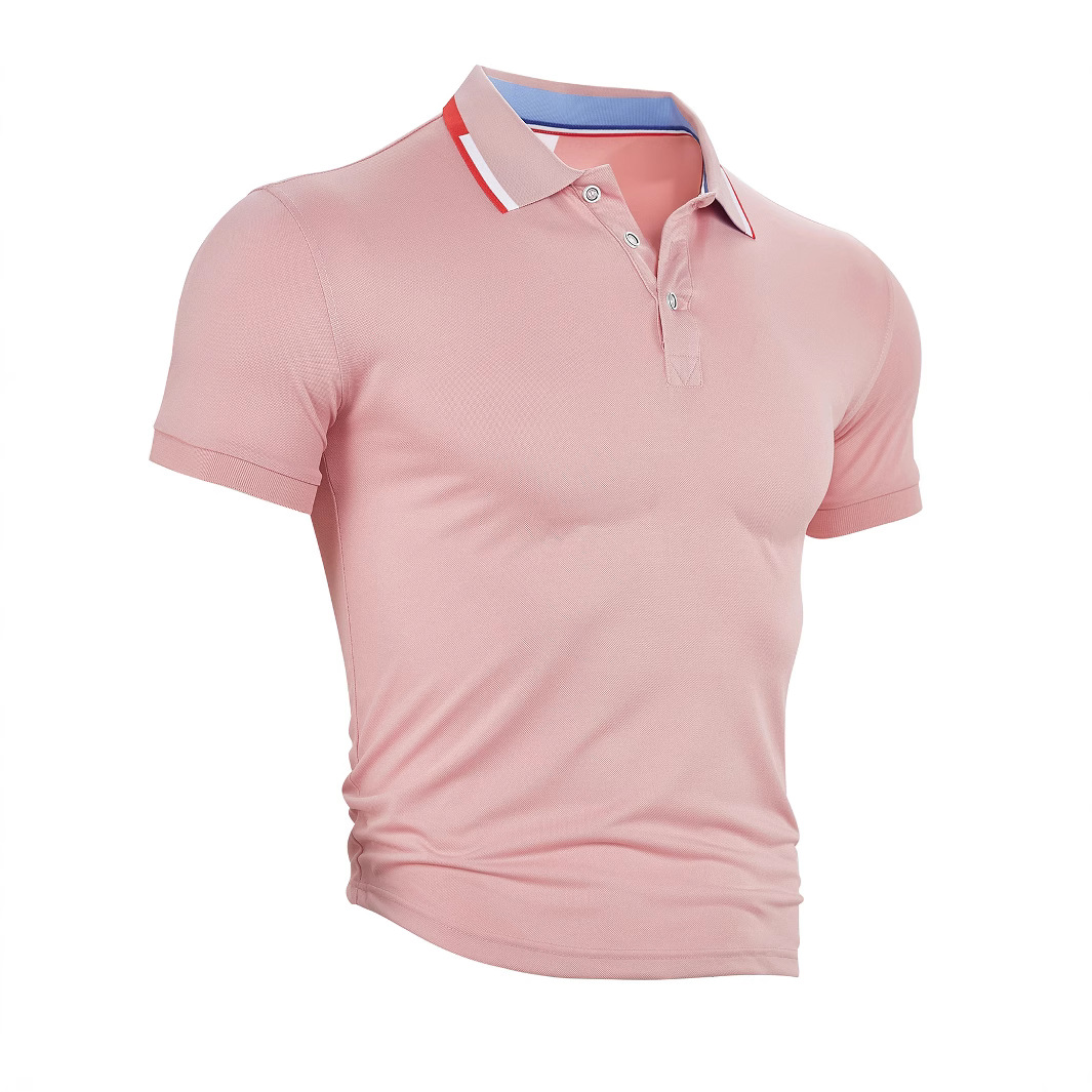 Europa y Estados Unidos transfronterizos hombres camisas de polo de manga corta Amazon de verano deportivo casual de color sólido con solapa de secado rápido camisa de polo