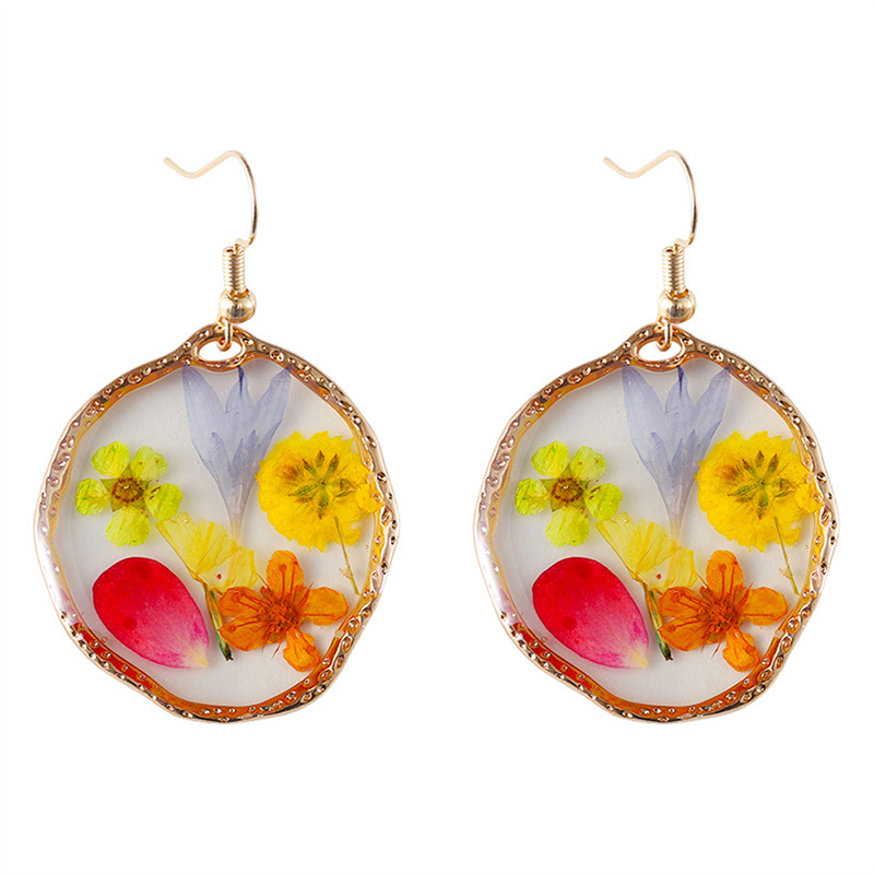 15g Weight Zinc Alloy Ear Needle Material Drop Earrings Classification 1 Pair Quantity Casual Occasion Zinc alloy Material Floral Pattern Unisex Gender Epoxy Design Pastoral, Simple Style Style 1 Pair Pastoral Simple Style Floral Epoxy Zinc Alloy Drop Earrings 9