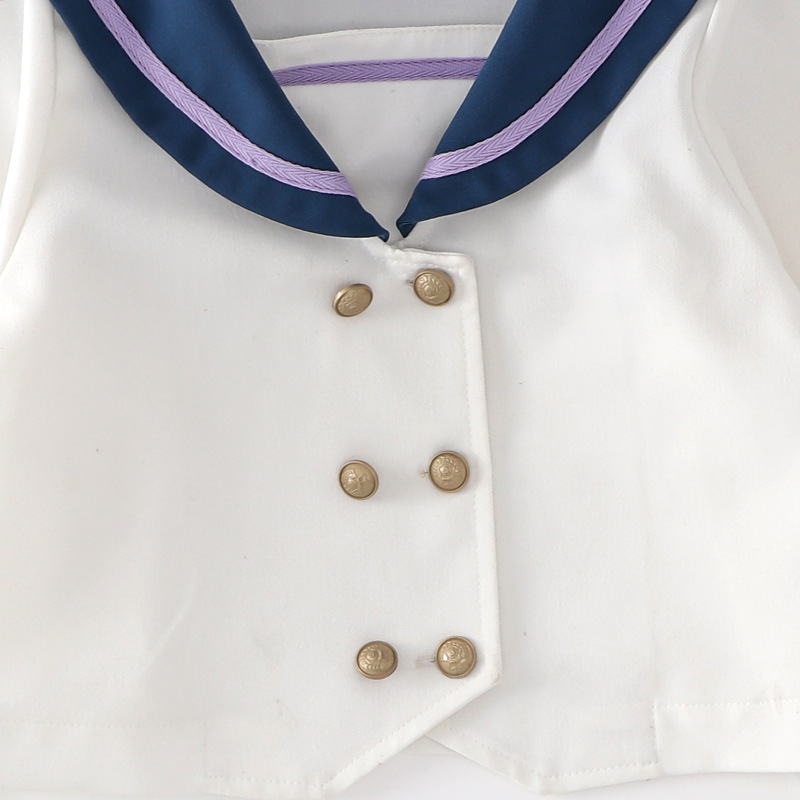 Mutter & Kinder Mädchen Marine Stil Kinderkleidung 2024 neue Version von kleinen und mittelgroßen Kindern alle passen College Stil Tops mit Tutu Rock_voghion.com