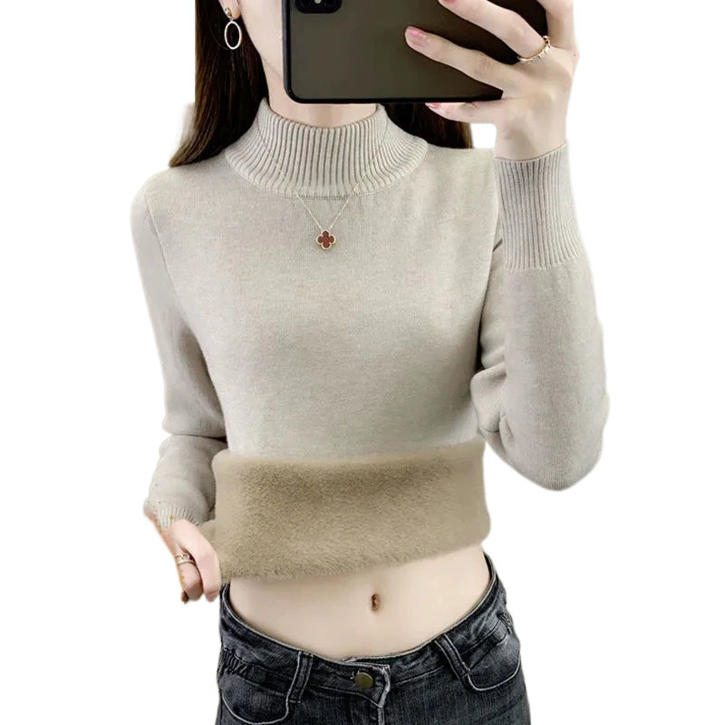 恒源祥 Velvet knitted winter keep warm woolen sweater