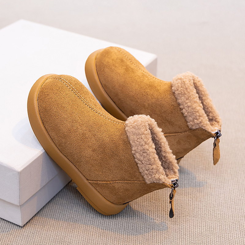 Zapatos de algodón para niñas 2026 nuevo invierno más vello calentamiento para niños botas de nieve para niñas botas de algodón gruesas botas de niños grandes