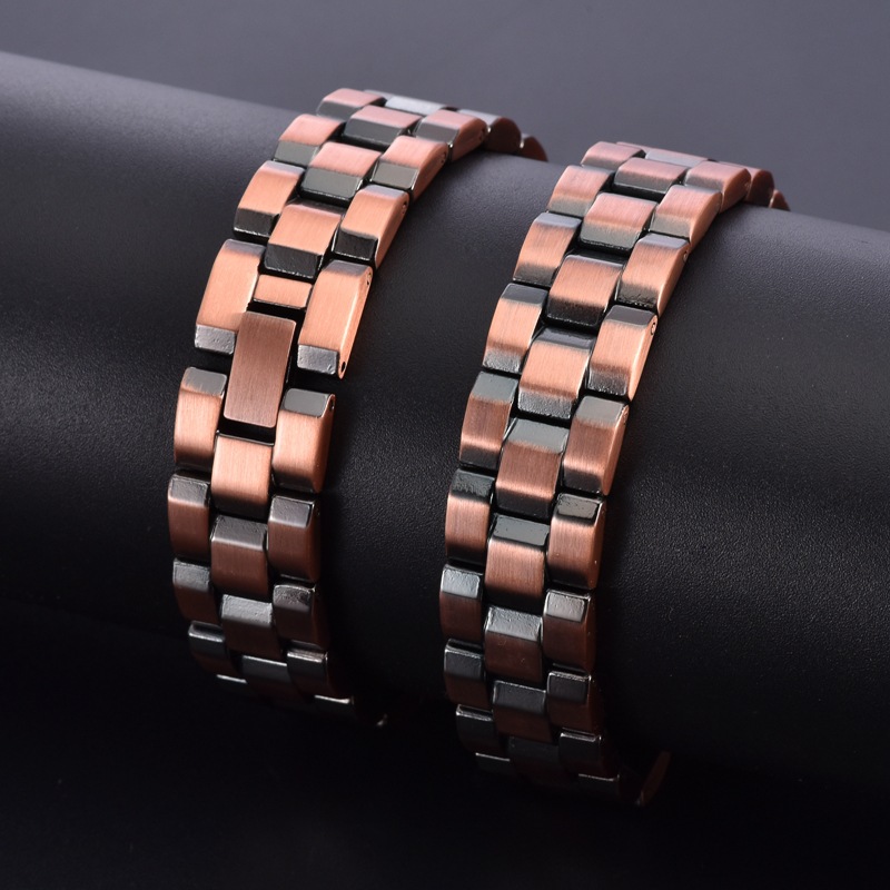 Amazon's Best-Selling Double-Row Magnet Red Copper Bracelet Fashionable Magnetic Pure Red Copper Bracelet Men's Magnetic Energy Jewelry
